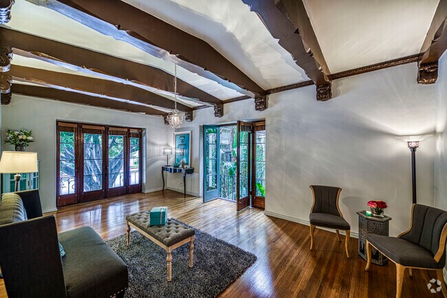 Original wood beams and views - Los Altos Apartments
