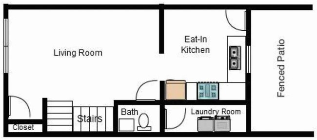 Plano de planta - Oxford Square Townhomes