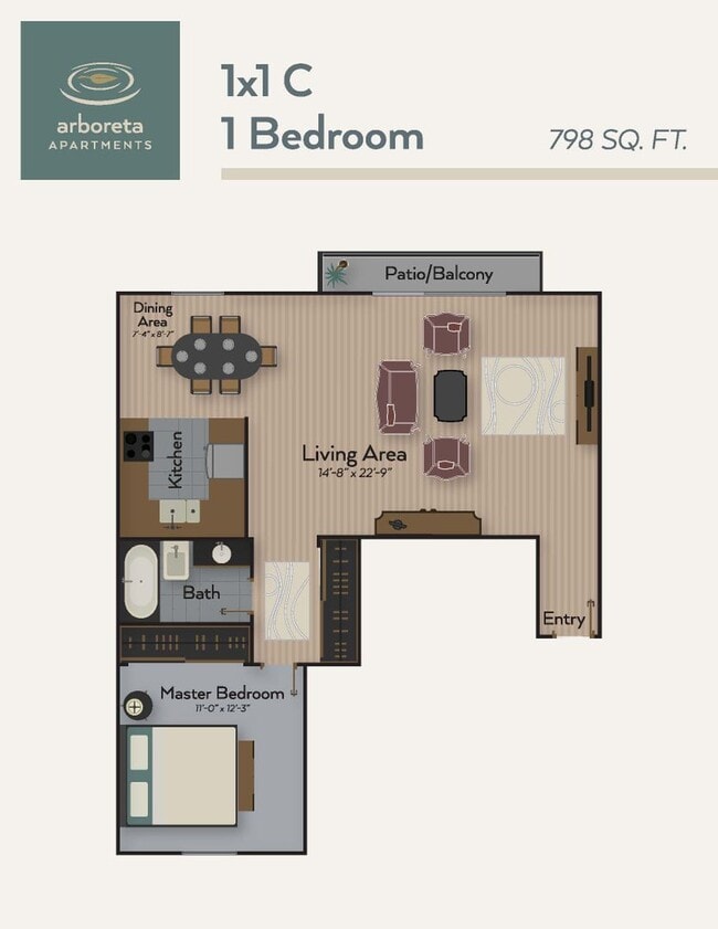 Interior Photo - Arboreta Apartments - Newly Renovated in 2024 with in-unit Washer/Dryer!