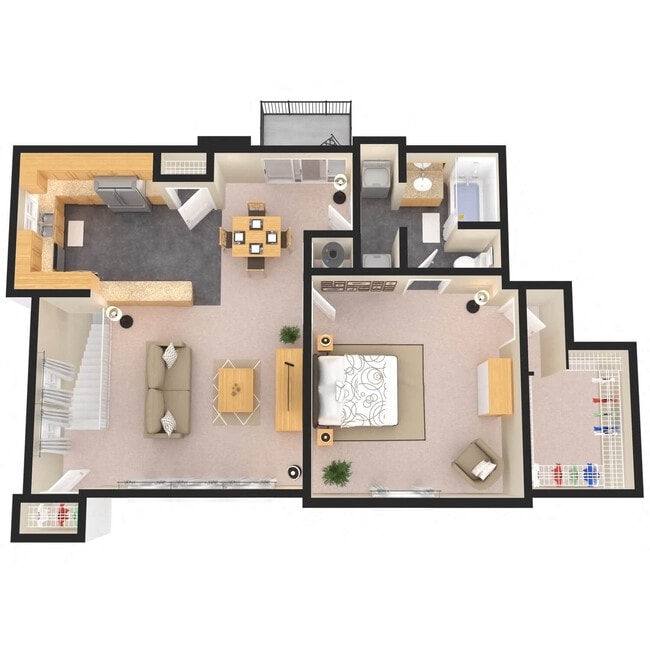 1 Bed Loft (+$120 Attached Garage)