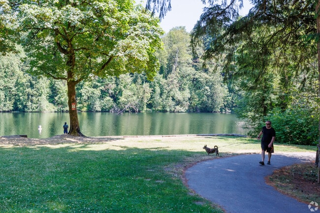 Locals can enjoy a scenic walk or go fishing at Lake Fenwick Park in Kent.