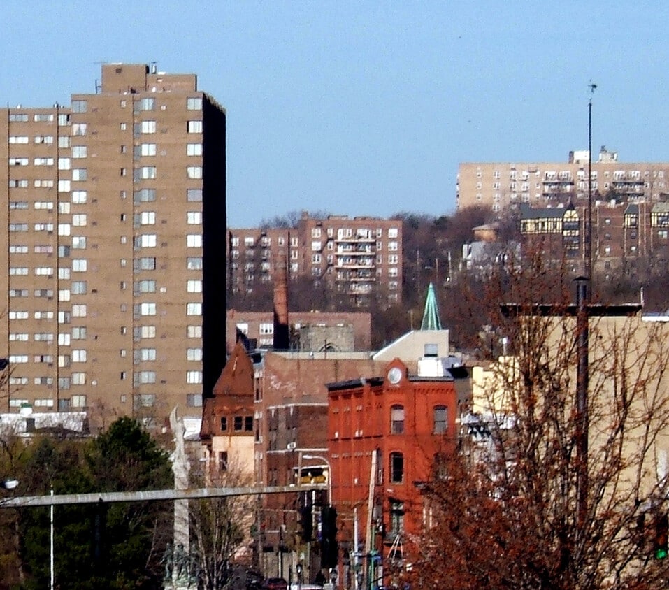 View from the southwest seen between The Dorado and the Crest Manor - Horizon Hill