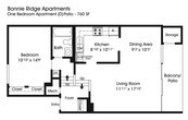 1BR 1BA (760sf)