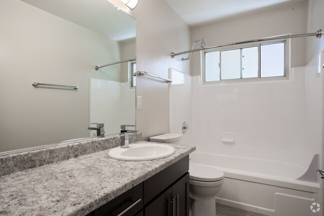 1BR, 1BA - Poppy Bathroom - The Cedars