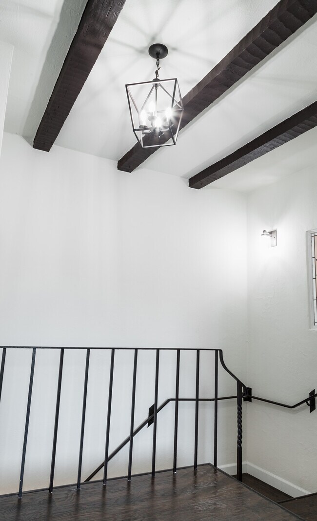 custom lighting and railing - 2055 E 3rd St