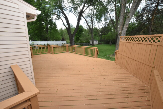 Newly stained deck - 10195 Cedar Island Rd