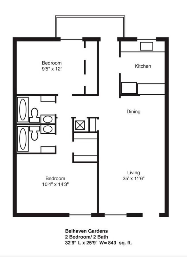 2 habitaciones, 2 baños - Belhaven Gardens