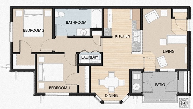 2BR/1BA - Sycamore Family Apartments