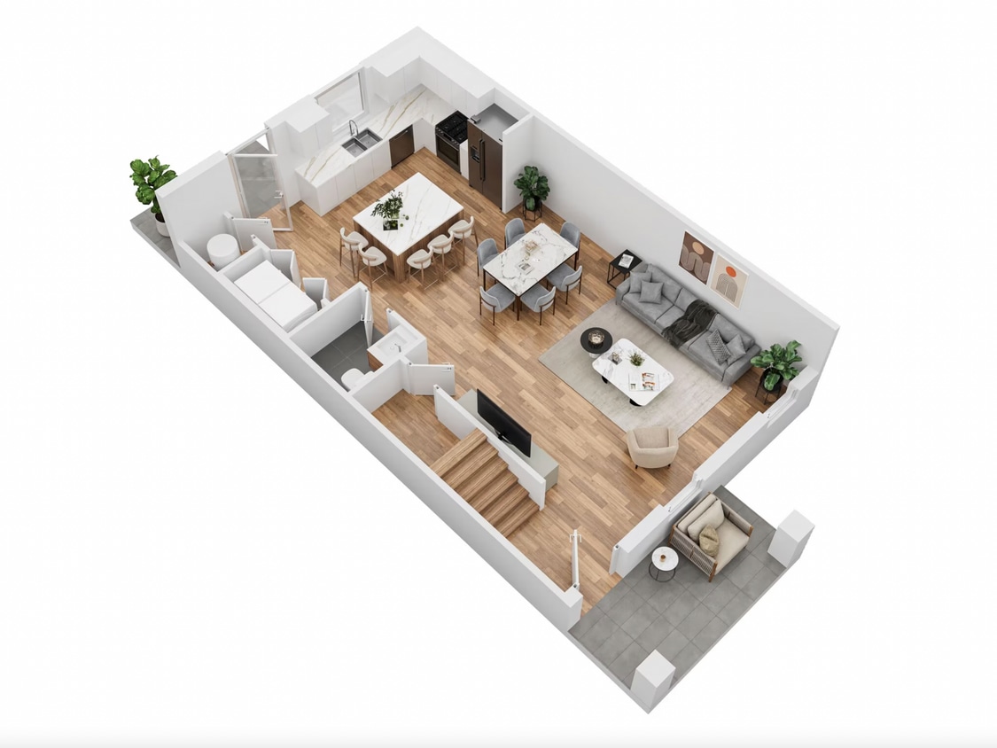 First Floor Rendering - 113 E 9th St