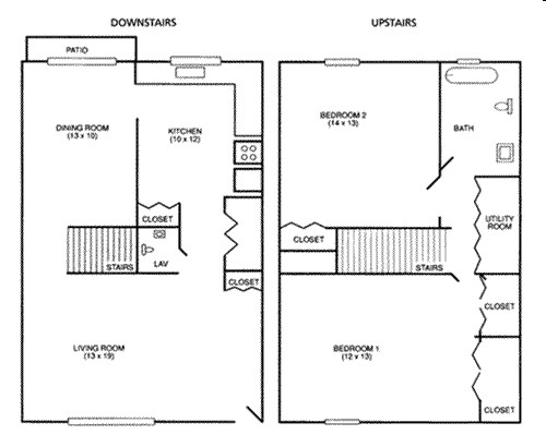 Cambridge Court Townhomes – 2 Bedroom 1.5 Bath