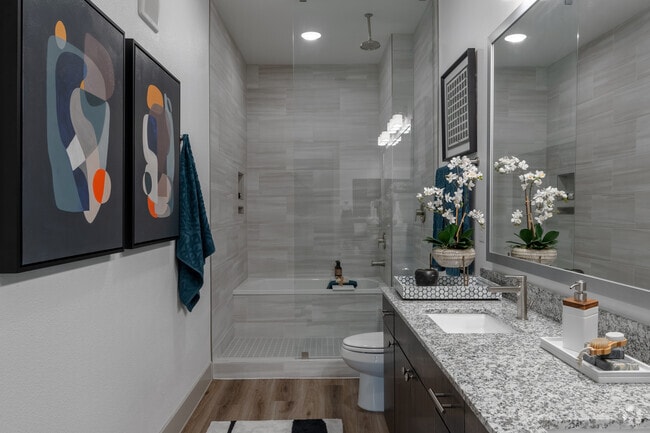 2BR, 2BA - 1,236SF - Primary Bathroom - Alexan Braker Pointe