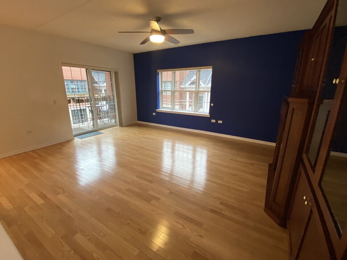 Living room and balcony - 210 N Addison Ave