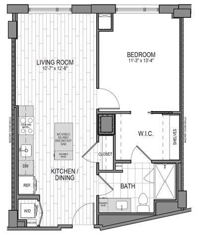 Unit 1008-2808 Floor Plan - Rosslyn Towers