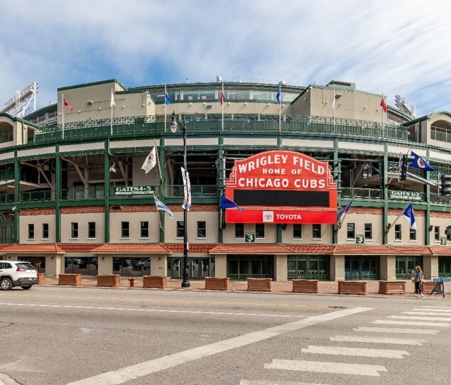 An outside view of Wrigley Field