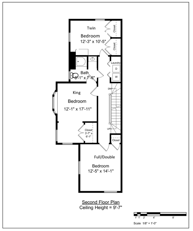 Second Floor Bedrooms/Full Bath - 123 Benevolent St
