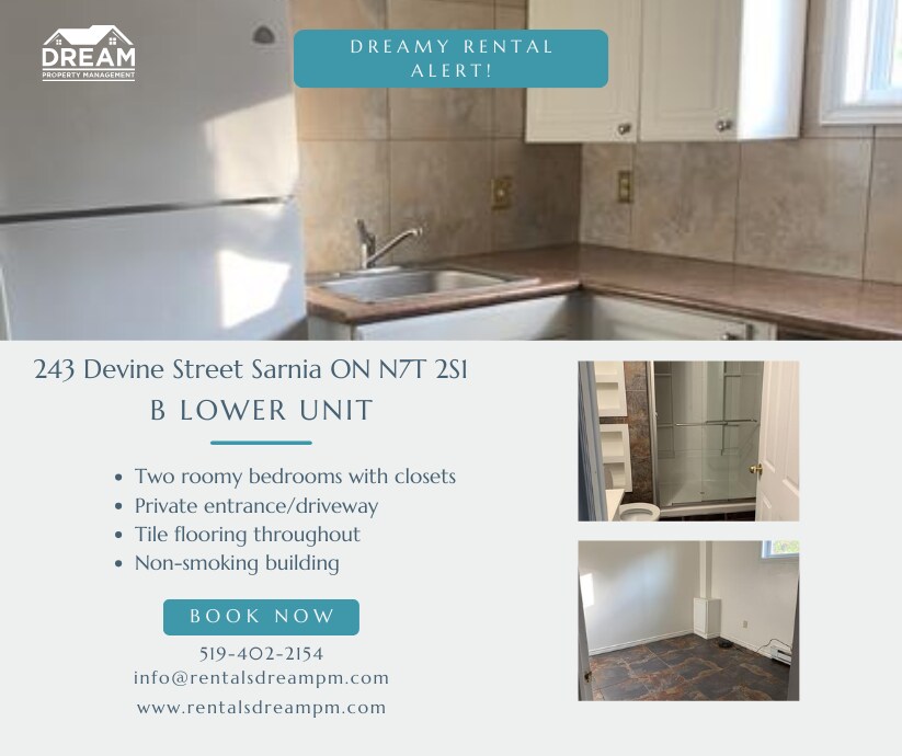 243 Devine St, Sarnia, ON N7T 2S1 Townhouse for Rent in Sarnia, ON
