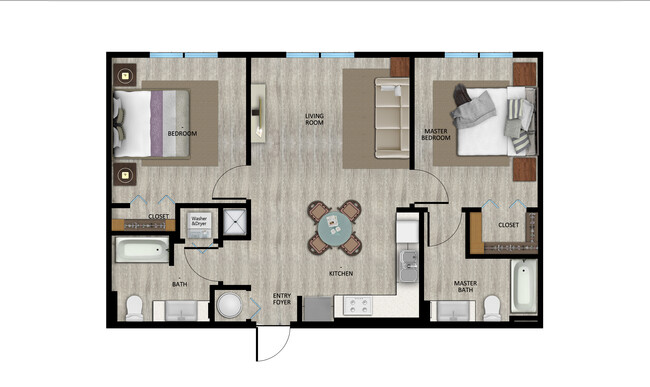 2HAB Plano de planta - Marianna Crossings *INCOME RESTRICTIONS*