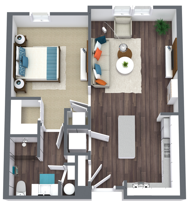 Haley Park - Unidad A1 - Nivel 1 - Plano de planta 3D.png - Haley Park