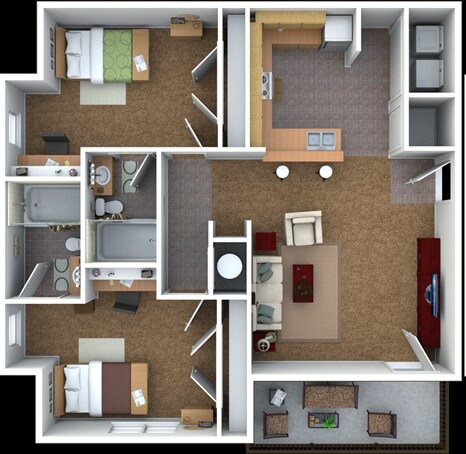 2 habitaciones y 2 baños - Pointe at Troy