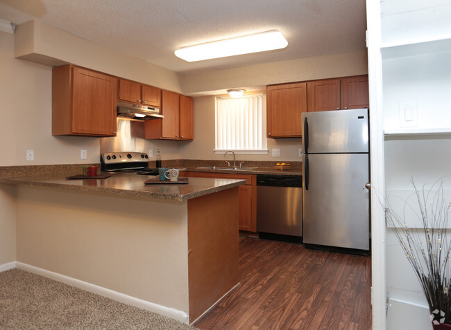 2BR, 1BA 910 SF - Kitchen - Greenway Court Apartments