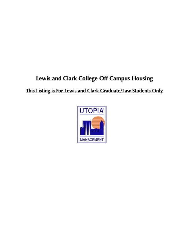 Primary Photo - Lewis & Clark Graduate/Law Students ONLY