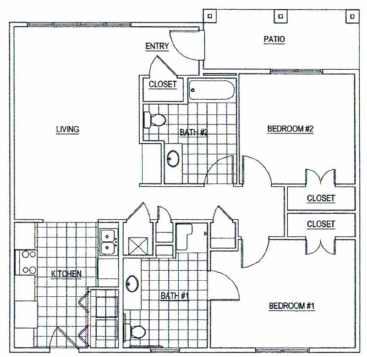 Accesible para personas con discapacidades de 2 habitaciones.png - Rolling Hills Townhomes