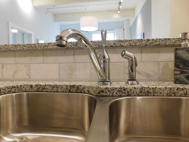 Loft Rin, grifo y fregadero de acero inoxidable - Newberry Lofts on 6th