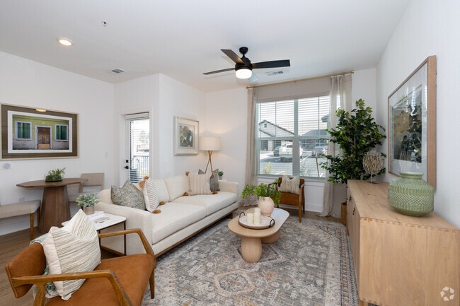 2BR, 2BA - 1,214SF - Chestnut - Living Room - The Lennox at Copperleaf