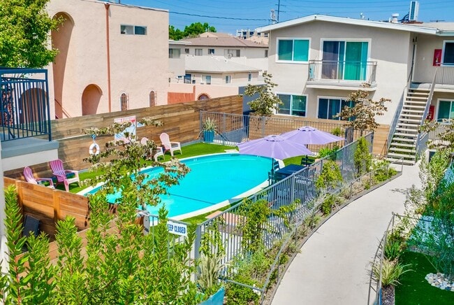 Pool Air POV - Premier Apartment Complex Near Hollywood Park with Pool, Gym and Covered Parking!