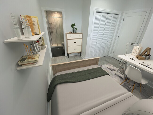 Third bedroom, with private bathroom. - 1457 W Lexington St