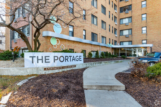 Entrance and Signage - Portage Apartments