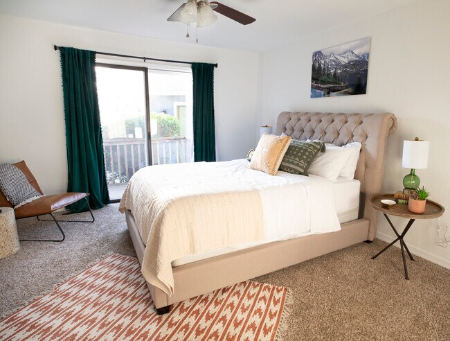 Master bedroom with sliding door out to the courtyard - 1203 Cedar Plz