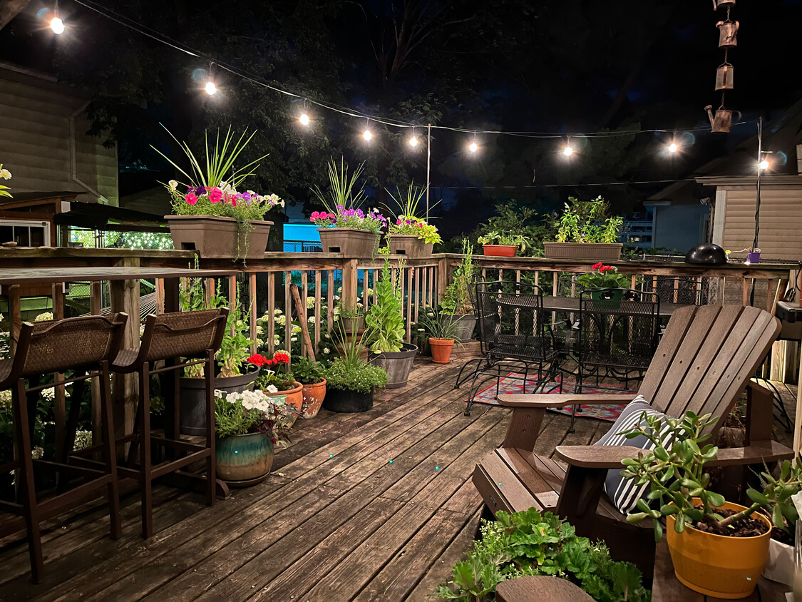 Large deck with patio lights - the best place to enjoy a summer evening. - 819 Edmund Ave