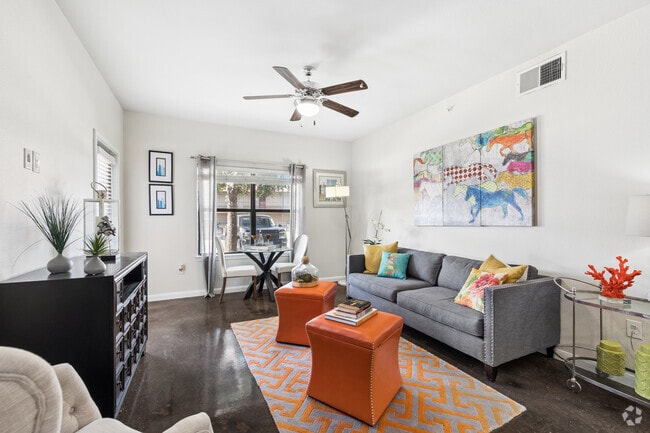 2BR, 2BA - 1,053SF - Living Room - Legacy Brooks