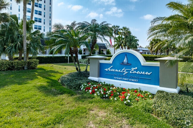 Main Signage - Serenity Towers on the St. Johns