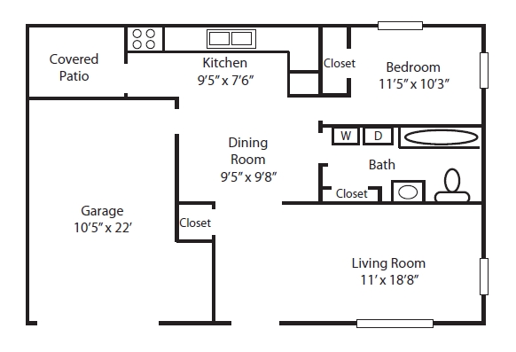 1HAB/1BA - Fountainview Village Apartments