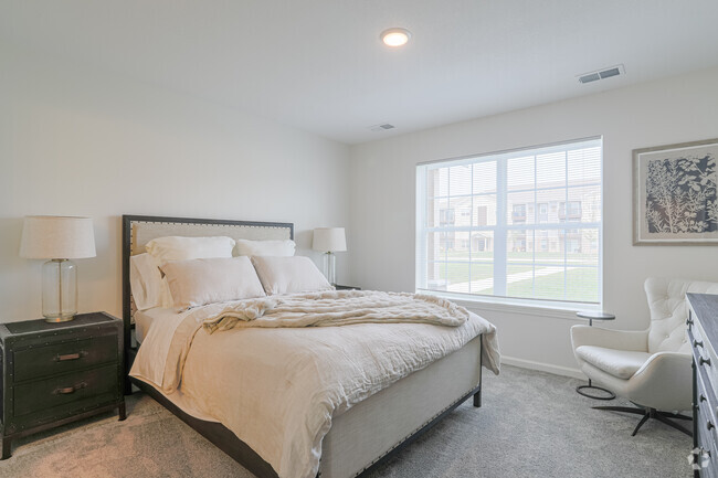 2 BR, 2 BA Deluxe - First Bedroom - The Arcadian Apartments