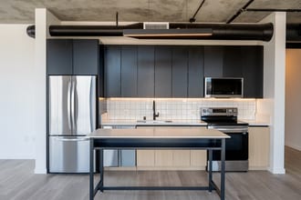 Penthouse Kitchen with Island - Lumina Hollywood