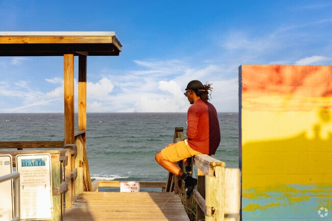 A Lantana resident enjoys a serene evening at the beach.