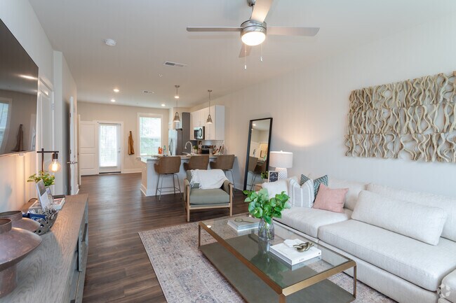 2HAB, 2BA - 1296SF B2C Casa adosada - Sala de estar - Riverwood