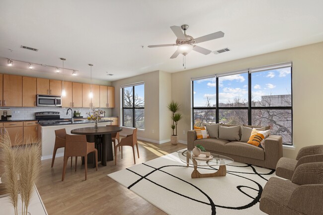 Wide open living areas flooded with natural light - Cole Apartments