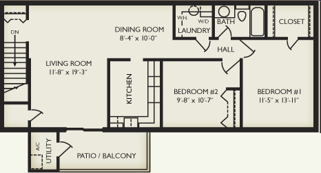 2BR/1BA - Willow Woods Apartments