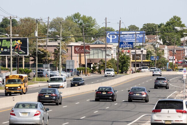 Traffic on Route 46, a popular shopping strip.