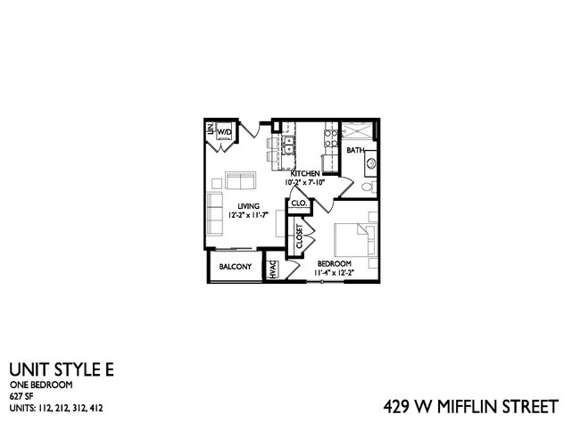 Plano de planta - The Bankston Apartments