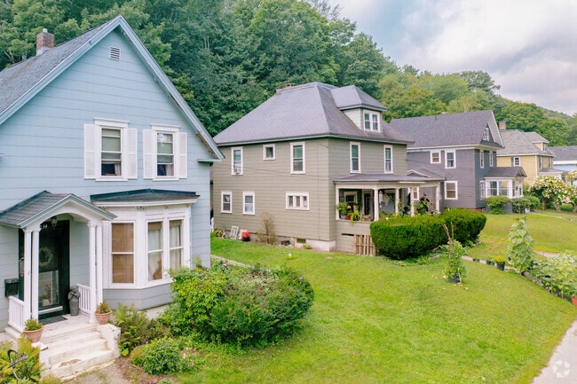 Larger two-story homes line the streets of Lebanon.