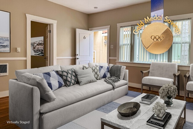 1X1 - Living Room - 616 Apartments