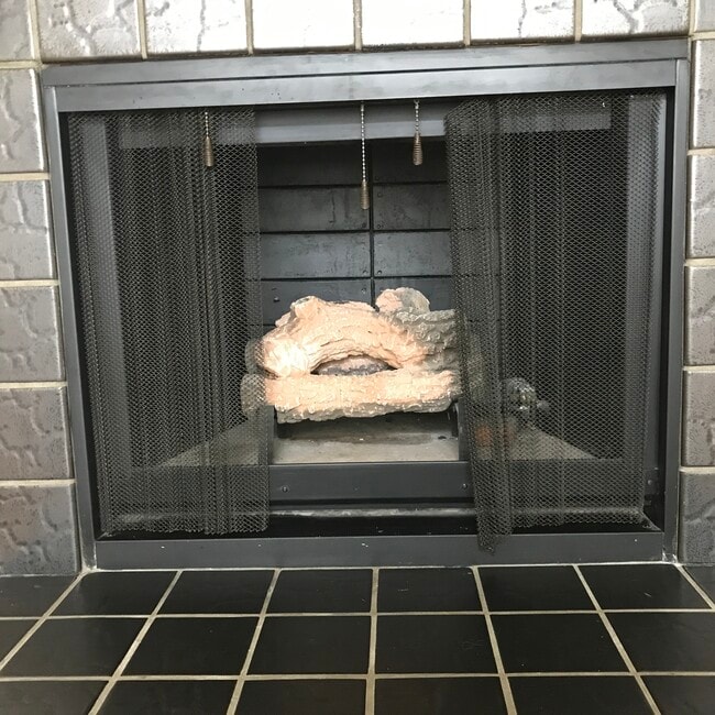 Gas fireplace with ceramic logs - 2831 Treat Blvd