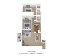 2 Bedroom, 2 Bath 1,155 sq. ft.