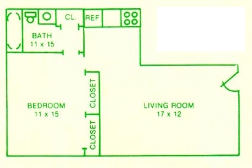 Smaller1 Bedroom - Village Green Apartments