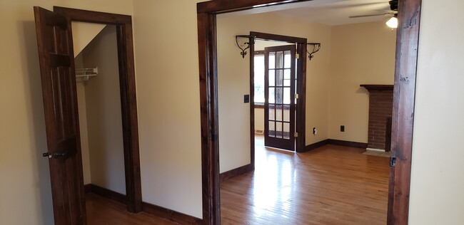 View from bedroom to living room, pocket doors - 87 Woodlawn St